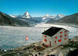 12820417 Zermatt VS Monte Rosa Huette Gletscher Matterhorn Dent Blanche Obergabe - Sonstige & Ohne Zuordnung