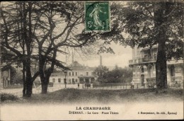 CPA Epernay Marne, La Gare, Place Thiers - Sonstige & Ohne Zuordnung