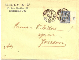 1J1 --- 33 BORDEAUX LES SALINIERES 15c Sage Millésime Belly & Cie - 1877-1920: Semi Modern Period