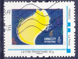 MonTimbraMoi Personnalisé Oblitéré "AMNESTY INTERNATIONAL", Lettre 20gr - Altri & Non Classificati