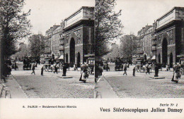 4V4Sb   Photo Vue Stéréoscopique Julien Damoy Paris Boulevard St Martin - Photographie