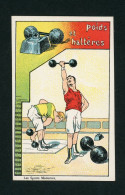 CHROMO   IMAGE  Les  Sports  Modernes   Courbe-Rouzet  Parfait état Jamais Collé  11x7 Cm  Poids Et Haltères - Autres & Non Classés