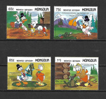 Disney Set Mongolia 1987 The Celebrated Jumping Frog Of Calaveras County MNH - Disney