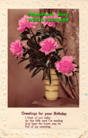 R359899 Greetings For Your Birthday. Flowers In Vase. Postcard - World