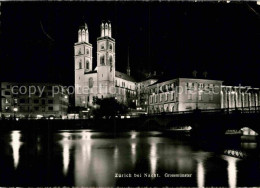 12800989 Zuerich ZH Grossmuenster Bei Nacht Zuerich - Andere & Zonder Classificatie