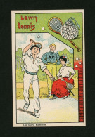 CHROMO   IMAGE  Les  Sports  Modernes   Courbe-Rouzet  Parfait état Jamais Collé  11x7 Cm  Lawn Tennis - Autres & Non Classés