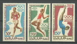 MAURITANIE 1969 PA N° 90/92 ** Neufs MNH Superbes C 5 € Jeux Olympiques De Mexico Sports Wolde Beamon Gymnastique - Mauritanië (1960-...)