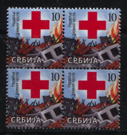 Serbia 2024 Red Cross Week, Charity Stamp, Additional Stamp 10d, Block Of 4, MNH - Rotes Kreuz