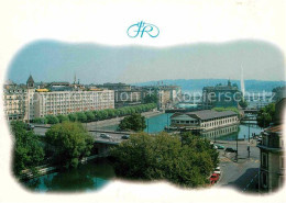 12789909 Geneve GE Fliegeraufnahme Hotel Du Rhone Geneve - Andere & Zonder Classificatie