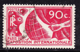 FRANCE Timbre Oblitéré N° 326 - 90c Rose Carminé - Exposition Internationale De PARIS 1937 - Usati