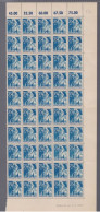 Un Bloc De  50  Timbres  ** 75 Pf Gutenberg   Moitié De Feuille Rheinland Pfalz  Coin Daté 1947 - Renania-Palatinado