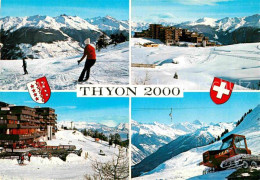12781907 Thyon Berghotel Wintersportplatz Skipiste Winterpanorama Alpen Thyon - Sonstige & Ohne Zuordnung