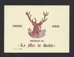 Etiquette De Vin De Table  -  Parc à Thémes La Mer De Sable  à  Ermenouville   (60)  -  Thème Cerf - Otros & Sin Clasificación