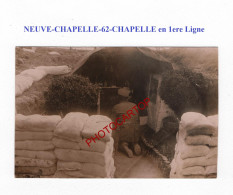 NEUVE-CHAPELLE-62-Chapelle En 1ere LIGNE-RELIGION-CARTE PHOTO Allemande-GUERRE 14-18-1 WK-MILITARIA- - Andere & Zonder Classificatie