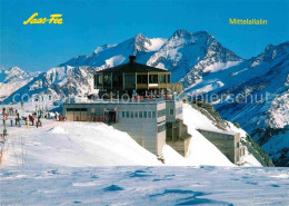 12780159 Saas-Fee Bergrestaurant Metro Alpin Mit Fletschhorn Lagginhorn Mittelal - Altri & Non Classificati