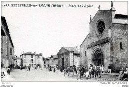 69 BELLEVILLE SUR SAONE PLACE DE L'EGLISE EDIT AB LYON - Belleville Sur Saone