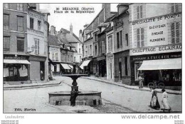 51 SEZANNE PLACE DE LA REPUBLIQUE QUINCAILLERIE FAUCHER ET MAGASIN HARRAUDEAU EDIT MARION - Sezanne