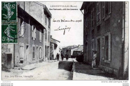 55 LEROUVILLE RUE NATIONALE COTE DES CASERNES EDIT JURY THIRION VOYAGEE 1908 - Lerouville