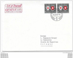 125 - 50 - Enveloppe Avec Oblit Spéciale "Art Et Travail Genève 1957" - Marcofilie