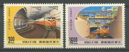 FORMOSE 1989 N° 1801/1802 ** Neufs MNH Superbes C 4 € Trains Rames Souterraine Chemin De Fer Métro De Taipeh - Unused Stamps