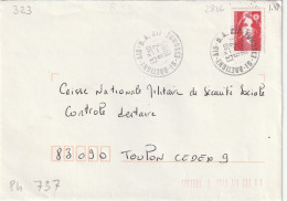 CAD  / N°  2806    91 -  BRETIGNY  -  BASE  -  AIR - B - A - 217 - Manual Postmarks