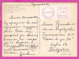 294102 / France - Paris La Nuit Tour Eiffel Sacre-Coeur NotPC 1970 Paris USED 0.45 Fr. - 16 VI 1970 Machine Stamps (ATM) - 1969 Montgeron – Wit Papier – Frama/Satas