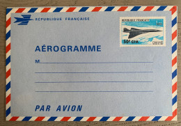 CFA 50FR CONCORDE ENTIER AEROGRAMME PAR AVION CONCORDE REUNION NEUF Cote 140€! - Concorde