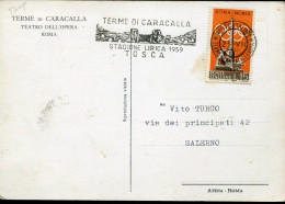X0567 Italia, Special Rare Postmark 1959 Music Opera TOSCA Of The Music Composer Giacomo Puccini - Musique
