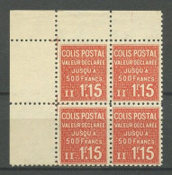 COLIS POSTAUX 1939 N° 164 Bloc De 4 Neuf ** MNH Superbe  C 12 € Valeur Déclarée - Nuevos