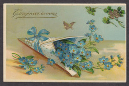 093401/ Myosotis, Gravée, Dorure, *Toujours à Vous*, 1910 - Flowers