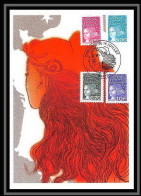 4920a/ Carte Maximum (card) France N°3096/3099 Marianne De Luquet (du 14 Juillet) édition Cef Fdc 1997 - 1997-2004 Marianne (14. Juli)