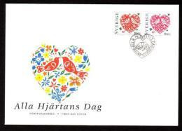 GREETINGS STAMPS - ST. VALENTINE'S  DAY VALENTINSTAG  SAINT-VALENTIN SWEDEN SUEDE SCHWEDEN 1998 MI 2034 2035 FDC HEARTS - Autres & Non Classés