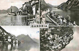 12754367 Gandria Lago Di Lugano Haeuserpartie Am Luganersee Raddampfer Uferstras - Autres & Non Classés