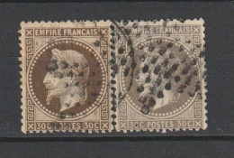NAPOLEON N° 30 X 2 NUANCES  OBL  TB - 1863-1870 Napoleon III With Laurels