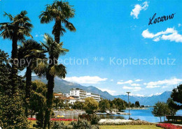 12749427 Locarno Lago Maggiore Uferpromenade Palmen Alpenblick Locarno - Autres & Non Classés