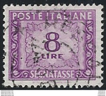 1956 Italia Segnatasse Lire 8 Lilla US Sass. N. 112 - 1961-70: Nieuw/plakker