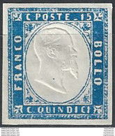 1863 Italia VE II 15c. Celeste Latteo MNH Sass N. 11d - Autres & Non Classés