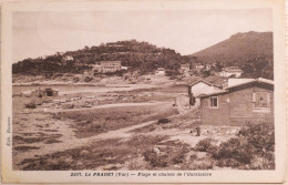 C. P. A. : 83 : LE PRADET : Plage Et Chalets De L'Oursinière, Timbre En 1947 - Le Pradet