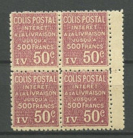 COLIS POSTAUX 1926 N° 72 Bloc De 4 Neuf ** MNH Superbe  C 28 € Intérêt à La Livraison - Nuovi