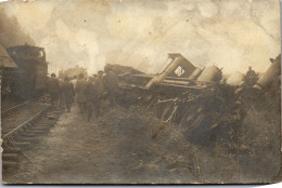 CP Carte Photo D'époque Photographie Vintage Train Aril Accident Locomotive - Trains