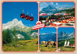 12738997 Braunwald GL Gondelbahn Grotzenbueel Terrasse Restaurant Ortstock Alpen - Otros & Sin Clasificación