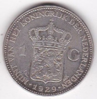 Pays-Bas 1 Gulden 1929, Wilhelmina, En Argent KM# 161 - 1 Florín Holandés (Gulden)