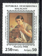La Femme Dans La Peinture. Tableau De V. Tropinine : "La Dentellière" - Madagascar (1960-...)