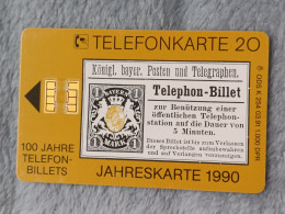 GERMANY-1225 - K 0254 - TeleSammler E.V. - Jahreskarte 1990 (Telephon-Billet) - 1.000ex. - K-Serie : Serie Clienti