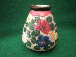Vase Pot à Décor Floral - Céramique Massier à Vallauris - Hauteur 13,5 Cm - Autres & Non Classés
