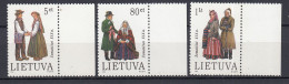 LITHUANIA 1994 National Costumes MNH(**) Mi 557-559 #Lt1145 - Lituanie