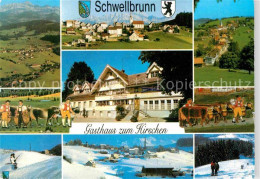 12733159 Schwellbrunn Gasthaus Zum Hirschen Ortsansicht Mit Kirche Wintersportpl - Other & Unclassified