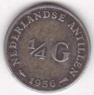 Antilles Néerlandaises 1/4 Gulden 1956, Juliana, En Argent, KM# 4 - Antillas Neerlandesas
