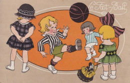 Art Card Foot Ball Football Kids Playing  Doll Enfants Jouant Au Foot - 1900-1949