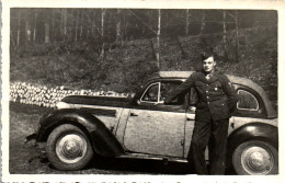 Photographie Photo Vintage Snapshot Amateur Automobile Voiture Auto Militaire  - Cars